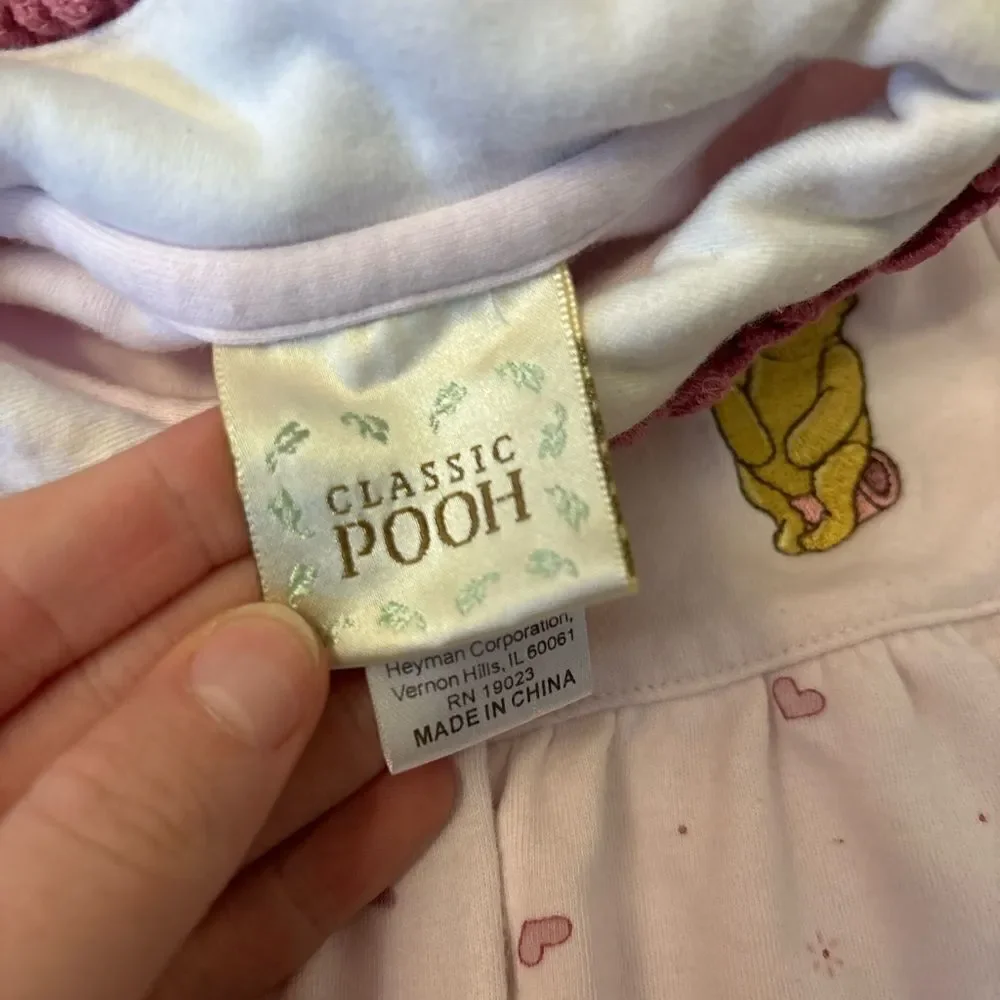 Winnie the Pooh Disney Classic Pooh light pink footed jumpsuit pajamas